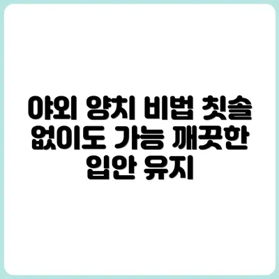 야외에서 칫솔 없이 양치하는 방법