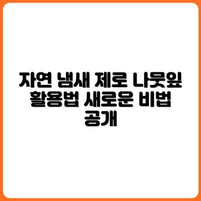 자연 냄새 없애는 방법 – 나뭇잎 활용법